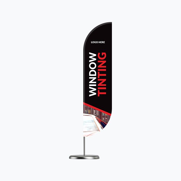 red and black with car Premium window tint banner