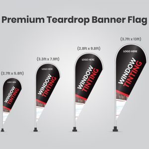 red and black with car Premium teardrop banner