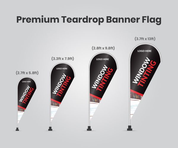 red and black with car Premium teardrop banner