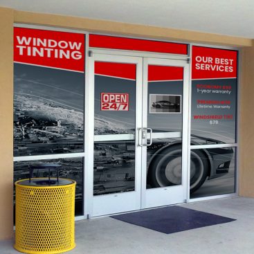 Perforated Window Tinting Sign #2 - Marketing Tint