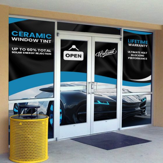 Perforated Window Tinting Sign #4 - Marketing Tint