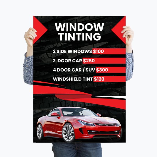 Window Tinting Pricing Poster - Marketing Tint