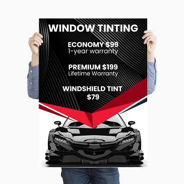 Window Tinting Pricing Poster Marketing Tint
