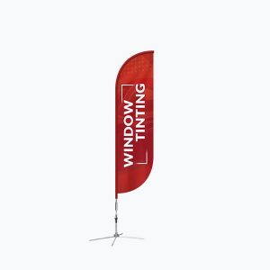 red and white tint feather flag
