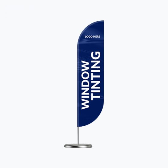 Dark Blue and White Feather Flags - Marketing Tint