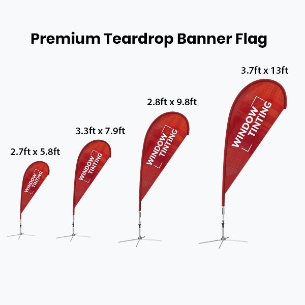 Red and white premium teardrop banner