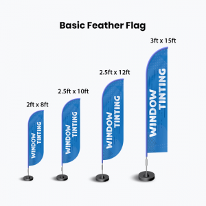 blue and white basic feather flag