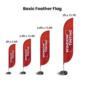 red and white basic feather flag